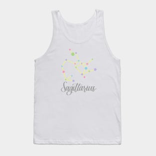 Sagittarius Zodiac Constellation in Rainbow Pastels Tank Top